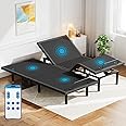 Pipishell Split King Adjustable Bed Frame with Massage, Electric Bed Base with App-Controlled, Head & Foot Incline, 4 USB Ports, LED Under-Bed Lighting, 4 Leg Height Options