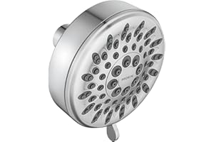 Moen 20090 Five-Function 3.75" Diameter Spray Head Wallmount Showerhead, Chrome