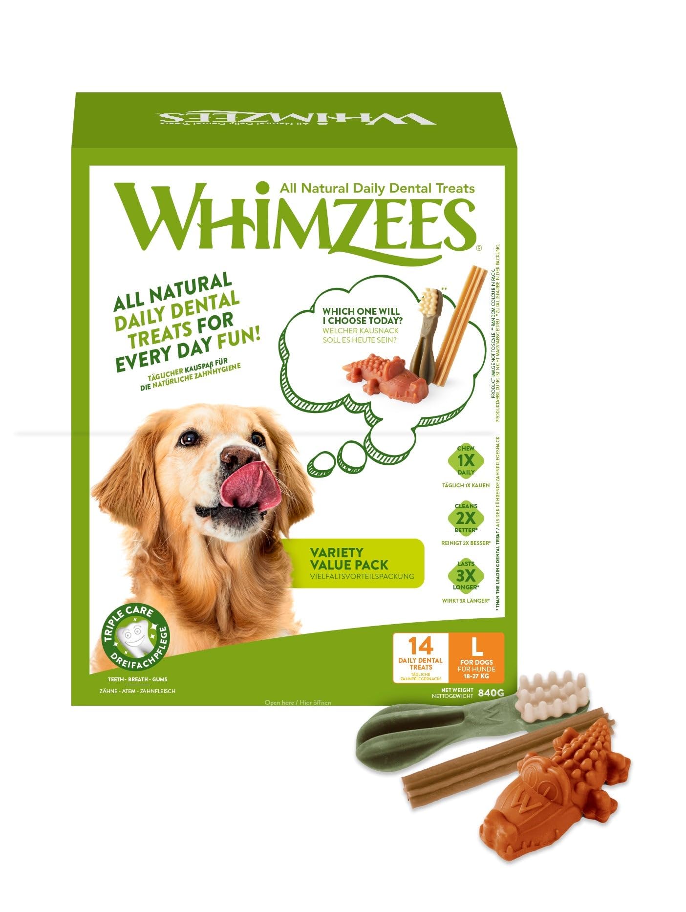 KENNELPAK Pet Things Whimzees Variety Value Box Large 14pk — image 1