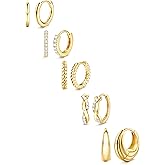 Jstyle Small Hoop Earrings for Women Trendy 14K Gold Plated Huggie Earrings Hypoallergenic Cartilage Earring Stack Huggie Hoops Earring Sets for Multiple Piercing