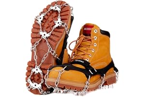 AUHIKE Crampons Ice Cleats Traction Snow Grips Traction Cleats System Safe with Tear-Resistant Gasket Protect for Hiking Fish