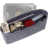 OAikor Purse Organizer Insert for GG Marmont Large Matelasse Shoulder Handbag and More, Felt Small Handbag Insert Liner Pouch for Women Inner Bladder Bag Storage Bag(Large, Grey)