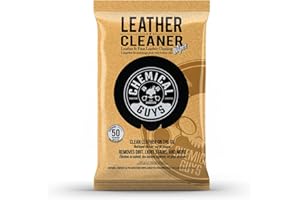Chemical Guys Leather Cleaner Wipes Mega 50 Pack for Car Interiors, Furniture, Boots, and More, Works on Natural, Synthetic, 