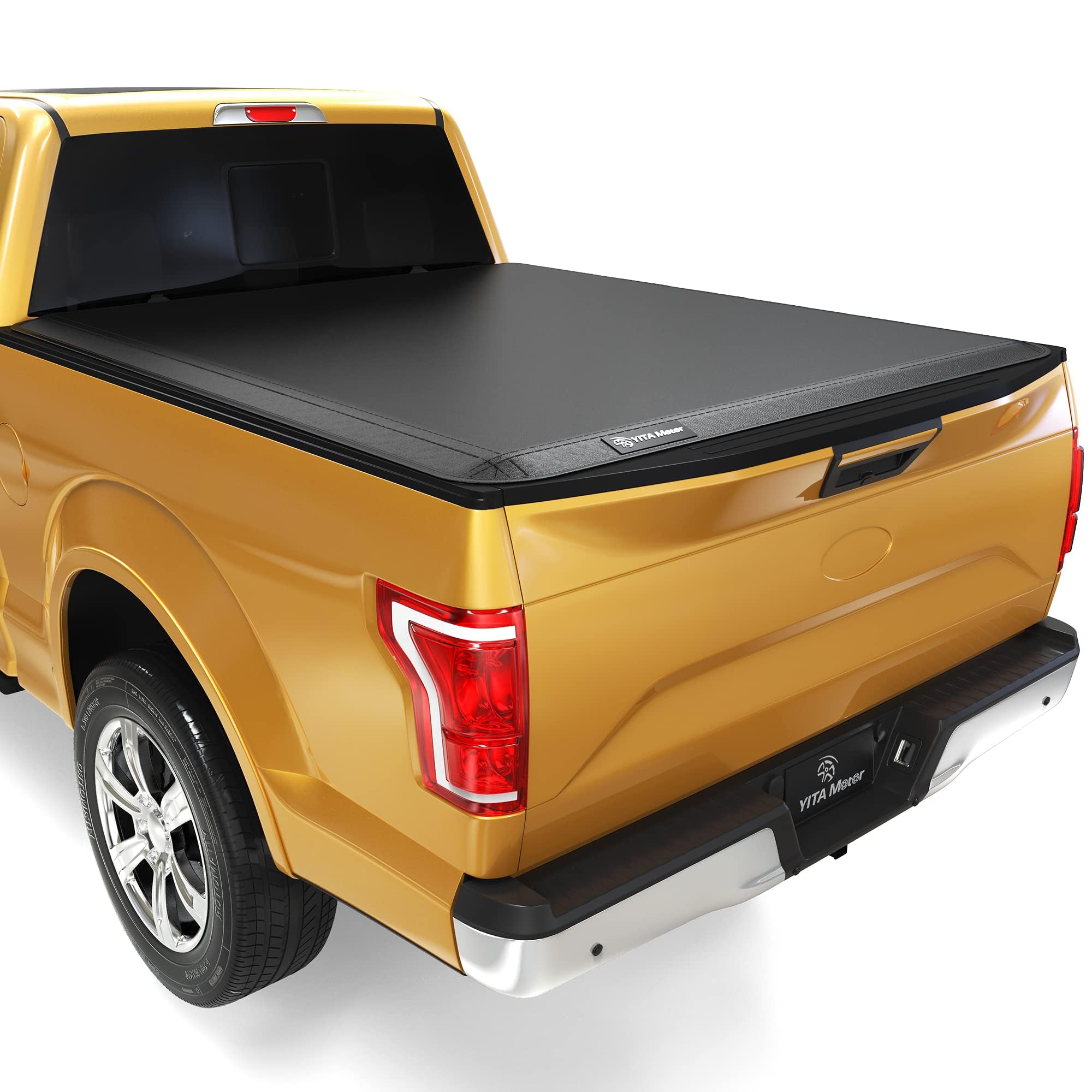 YITAMOTOR Soft Quad Fold Truck Bed Tonneau Cover Compatible with 2015-2026 Ford F150 F-150, Styleside 5.5 ft Bed Image