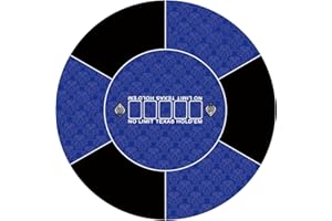 LERYG Round Poker Mat, 160*160cm, 6-10 Person, Foldable, Portable, Non-Slip, Waterproof, Blue, Casino, Adult, 36+