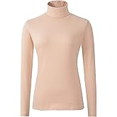 HieasyFit Women's Soft Cotton Turtleneck Top Basic Pullover Sweater