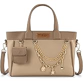 Montana West Wrangler Medium Tote Bag Purse for Women with Handbag Charm and Detachable Mini Pouch