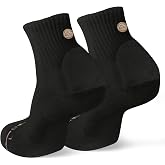 SHEZZA Padded Quarter Blister Prevention Socks for Women &amp; Men | Cushioned Heel Patch Running Socks, Moisture Wicking Combed Cotton, Athletic Arch Support, Padded Walking Gym Sock