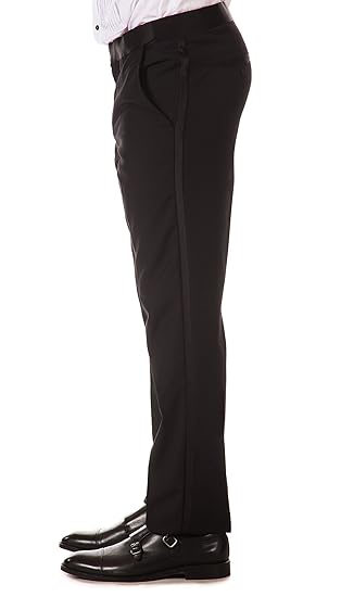 mens slim fit black tuxedo pants