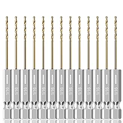 AIMLENTOOL 13PC 1/16" Titanium Coated Twist Hex