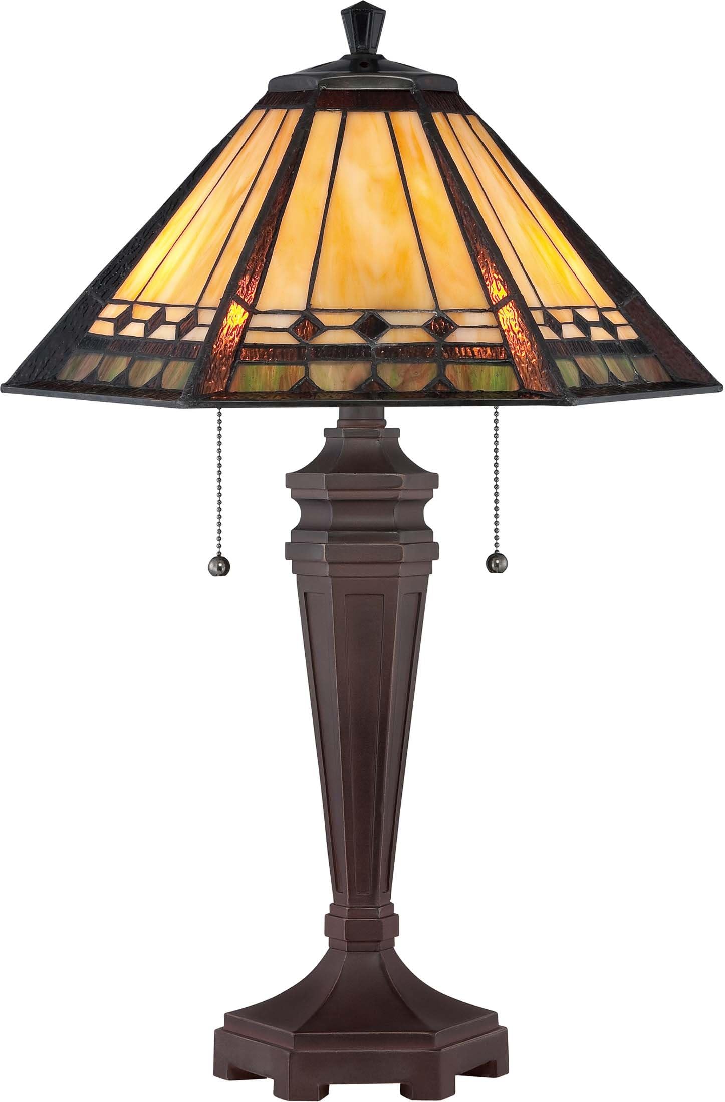 QuoizelTF1135T Arden Tiffany Table Lamp, 2-Light, 120 Watts, Russet (24" H x 16" W)