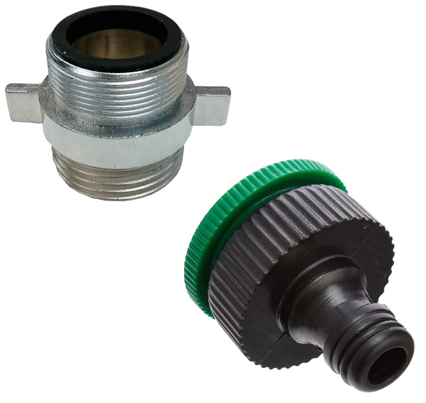 Merriway BH07183 Tap (Faucet) Connector 24mm Screw On Hose Adaptor Chrome, Green