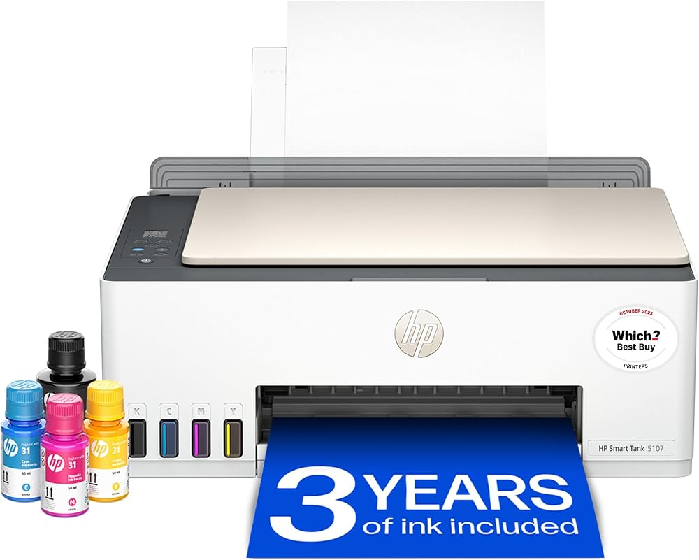 HP Smart Tank 5107 All in One Printer Colour Wireless Print Scan Copy
