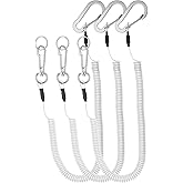 PATIKIL Retractable Spring Coil Straps, Spiral Stretchy Safety Lanyard Cord with Aluminium Rotatable Clip