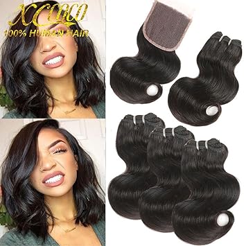 Amazon Com Xccoco Brazilian Human Hair Body Wave 6 Bundles With