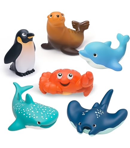 Amazon.com : Zippytots 8 PCS Ocean Animal Bath Toys Mold Free