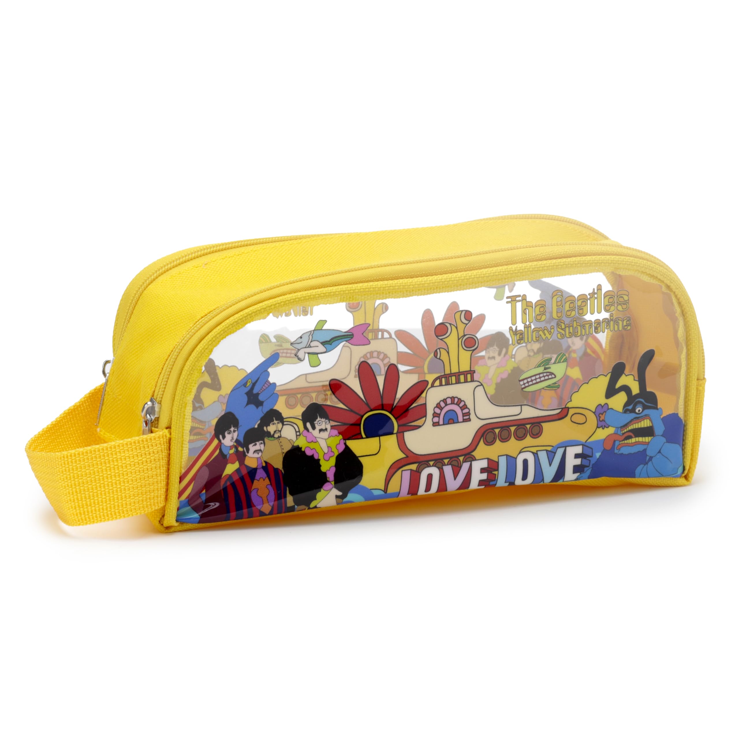 Puckator The Beatles Yellow Submarine Clear Window Pencil Case - School Equipment Stuff - Pencil Cases - Large Capacity Preppy Pencil Case - Zipper Pouch - Office Essentials - Pencils Case Cute