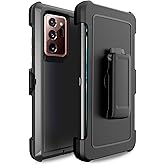 Bisbkrar Case for Samsung Galaxy Note 20 Ultra 5G, [Military Grade] Shockproof Protective, Heavy Duty Bumper Phone Cover for Note 20 Ultra 6.9 Inch(with Belt Clip) (Black)