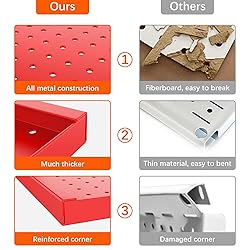 TORACK 3Pcs Metal Pegboard Panels for Wall Garage