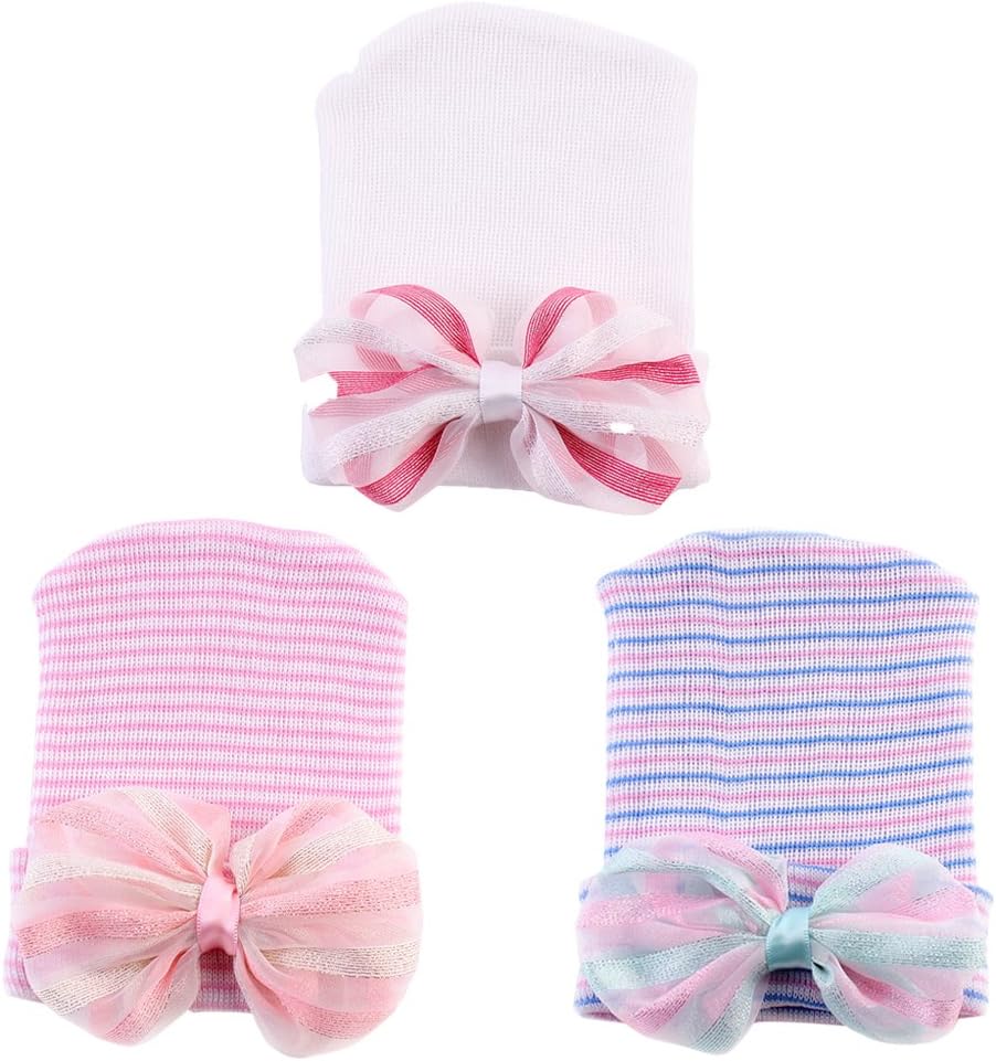 Baby Hat Baby Girl Hospital Newborn Hat First Hat Knit Hats Caps Hat - Cotton for 0-2 Years Old
