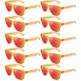 Pibupibu 10/20 Pack Neon Party Sunglasses Bulk,Wholesale Retro 80s Colorful Mirrrored Lens Sunglasses Party Favors