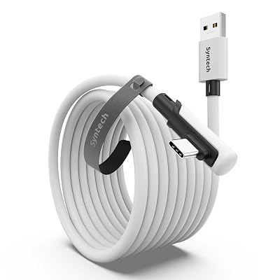 Syntech Link Cable 16FT for PCVR Compatible with Oculus/Quest 3/Meta Quest 3S, Quest2/Pro/Pico 4/Ultra Accessories and PC/SteamVR, High Speed PC Data Transfer, USB 3.0 to USB C Cable for VR Headset