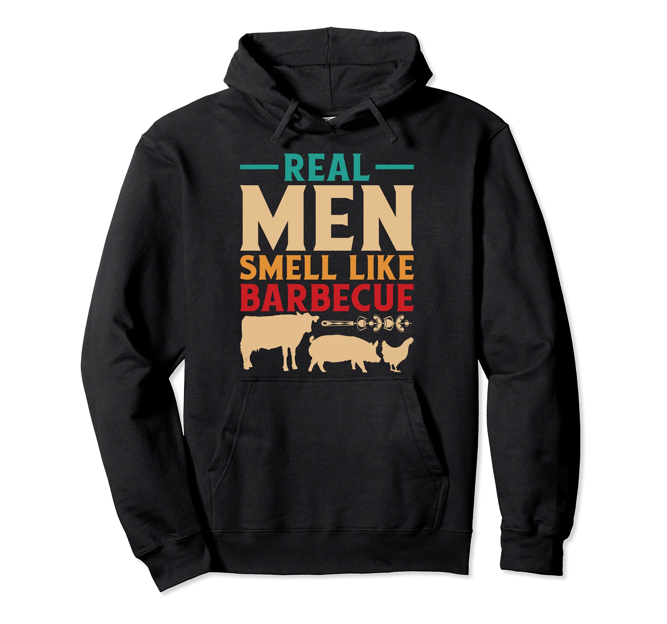 Funny BBQ Grill Grilling Smoker Real Men Smell Like Barbecue Pullover Hoodie