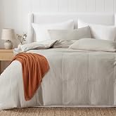 HYPREST Muslin Duvet Cover King,100% Cotton Gauze,Soft Textured Linen Color | 3 Piece Cotton Comforter Cover King, Lightweight Breathable Bedding Duvet Sets with Zipper &amp; 8 Ties for Relaxed Comfort