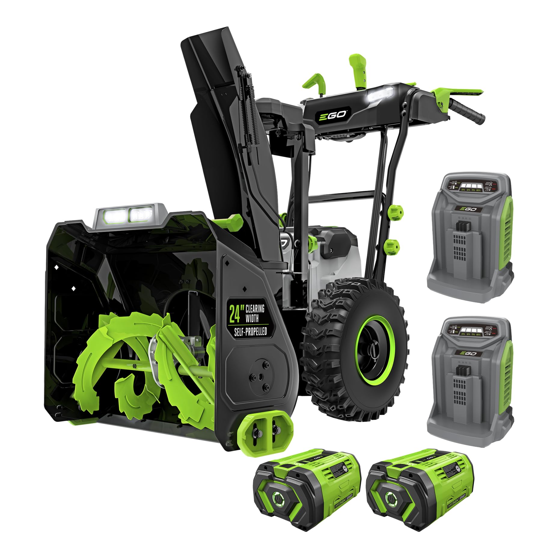 View 1 of **PARTS ONLY/DOES NOT TURN ON**EGO Power+ 24" Electric Snow Blower, Cordless Self-Propelled 2-Stage, Includes (2) 56V 10.0Ah Batteries and (2) Rapid Chargers