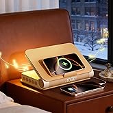 Vivilumens Sunrise Alarm Clock with Wireless Charging Station Bluetooth Speaker Loud for Heavy Sleepers Adults Aesthetic Book Wake Up Light for Bedroom Decor Dimmable Bedside Lamp Tech Birthday Gift
