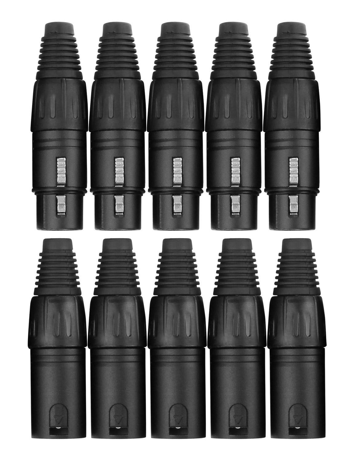 Pronomic XFXMPLUG Black XLR Female/Male - 2 x 5 - Pack