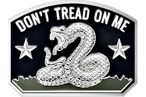LWQLZY Gadsden Flag Rattlesnake Car Emblem 3D Metal Decal with “Don’T Tread ON ME” Slogan, 3M Adhesive, Perfect for Cars, Motorcycles, Windows, Doors, and Flat Surfaces (Chrome)