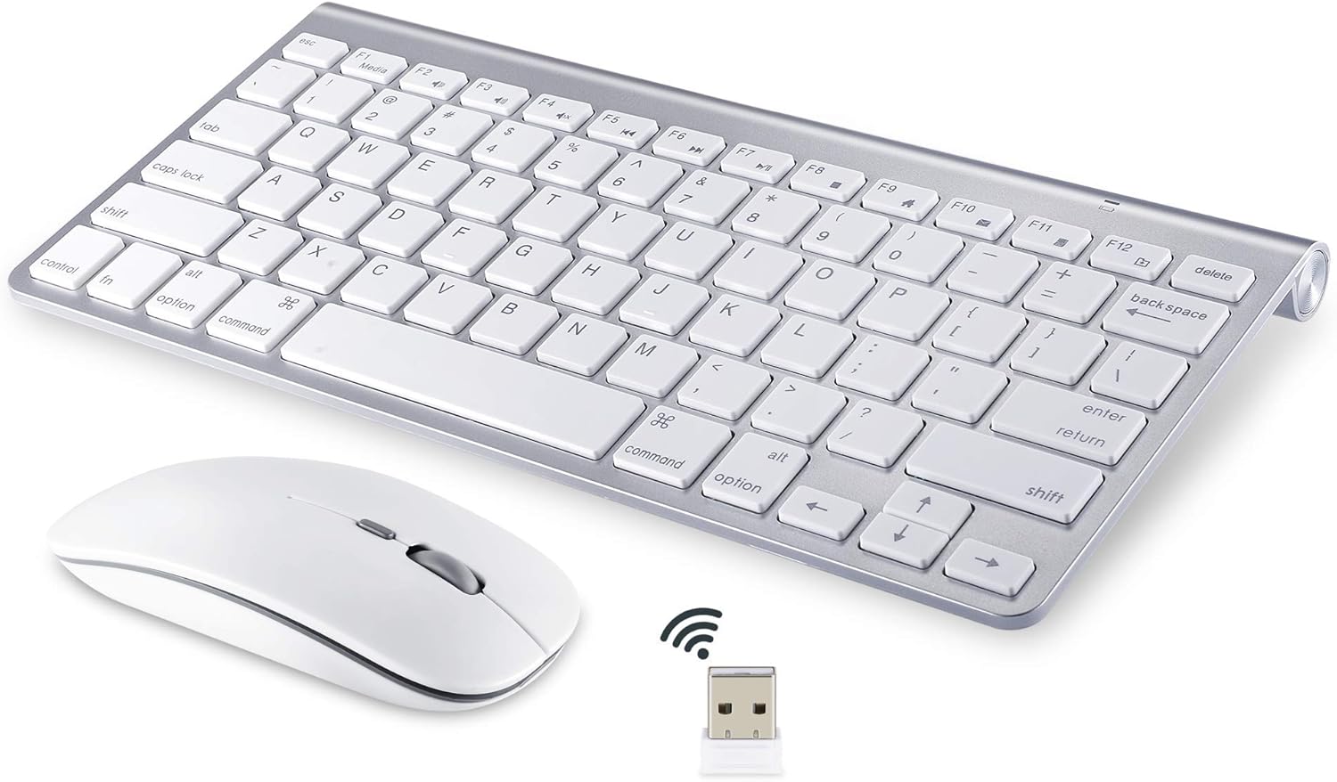 Wireless Keyboard and Mouse Compatible with iMac MacBook Windows Computer and Android Tablets (Renewed)