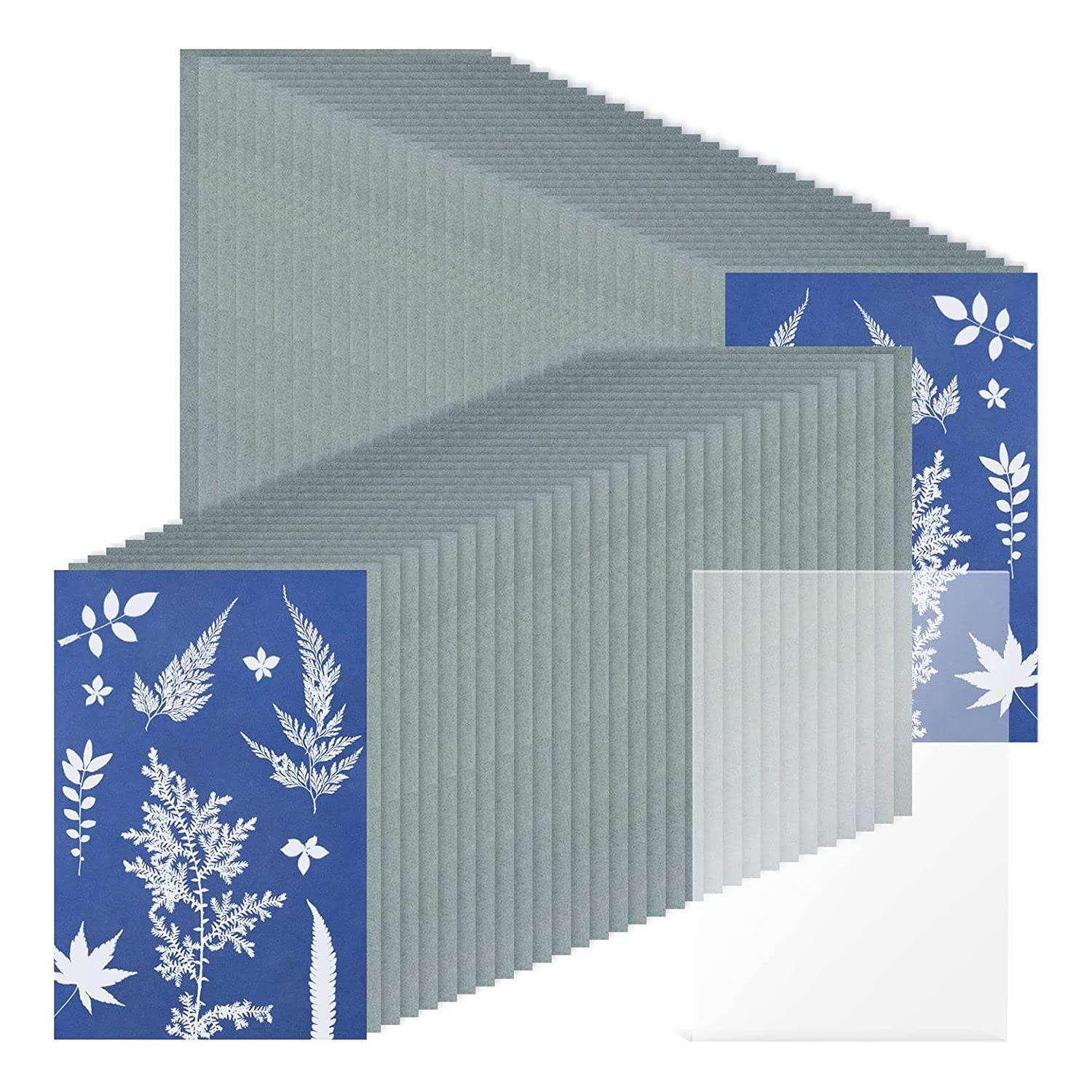 Dojimayisc 60 Sheets Cyanotype Paper Kit, 5.9 x 3.9 Inch, Sun Printing Art Paper