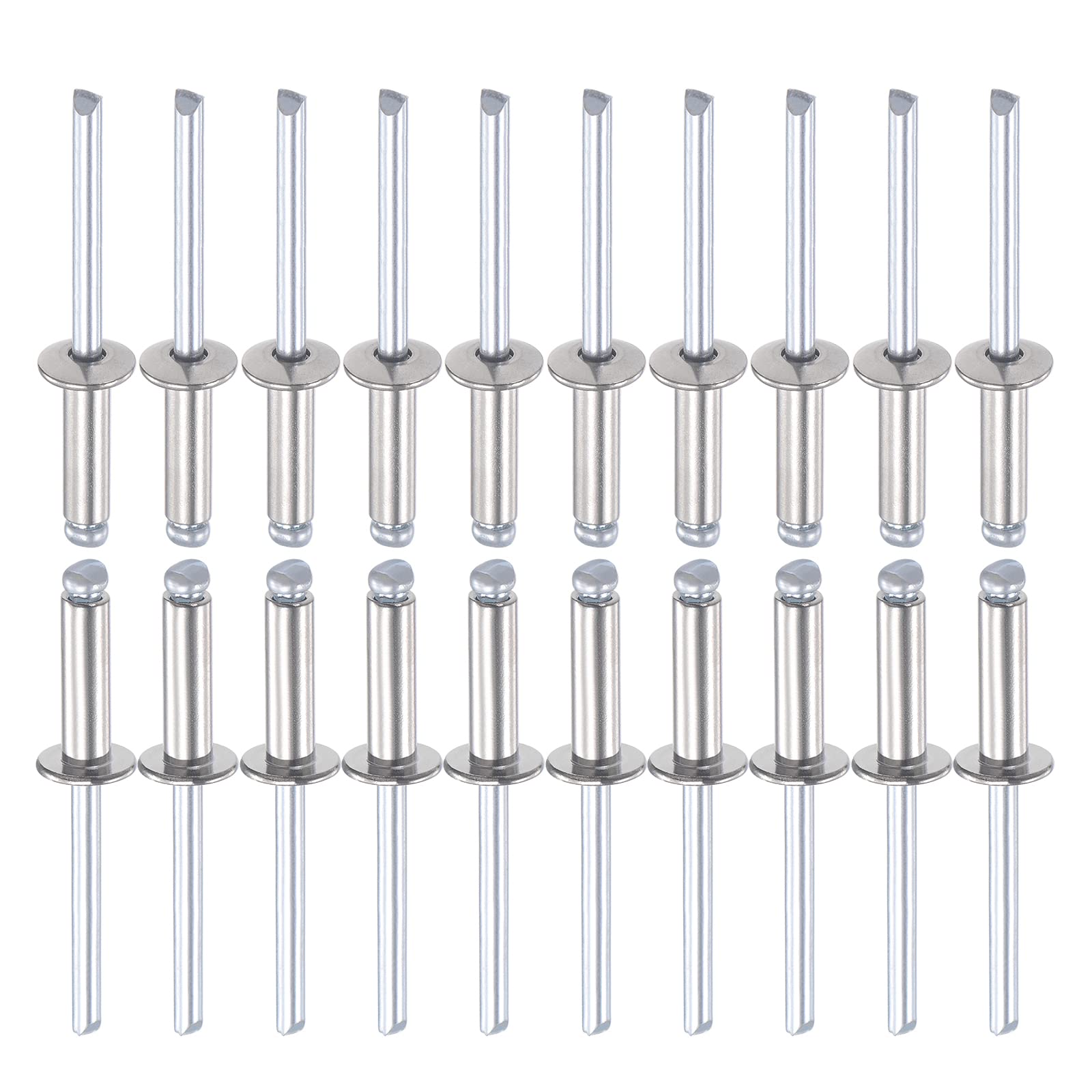 DTGN 5mm x 16mm (DXL) Blind Rivets - 50Pack - Good for Machinery Joining - 304 Stainless Steel Dome Open End Rivet