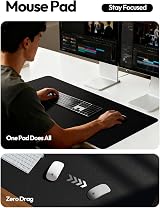 YSAGi Leather Desk Mat Large 100 x 50 cm Non-Slip Waterproof Black view 4