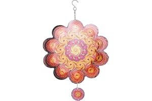 CLYB Lollipop Madala Wind Spinner for Outdoor,12 inch Hanging Colorful Lollipop Wind Sculpture, Stainless Steel Colorful Lollipop Wind Spinners Art Ornaments for Indoor Outdoor Garden Yard Balcony Decor