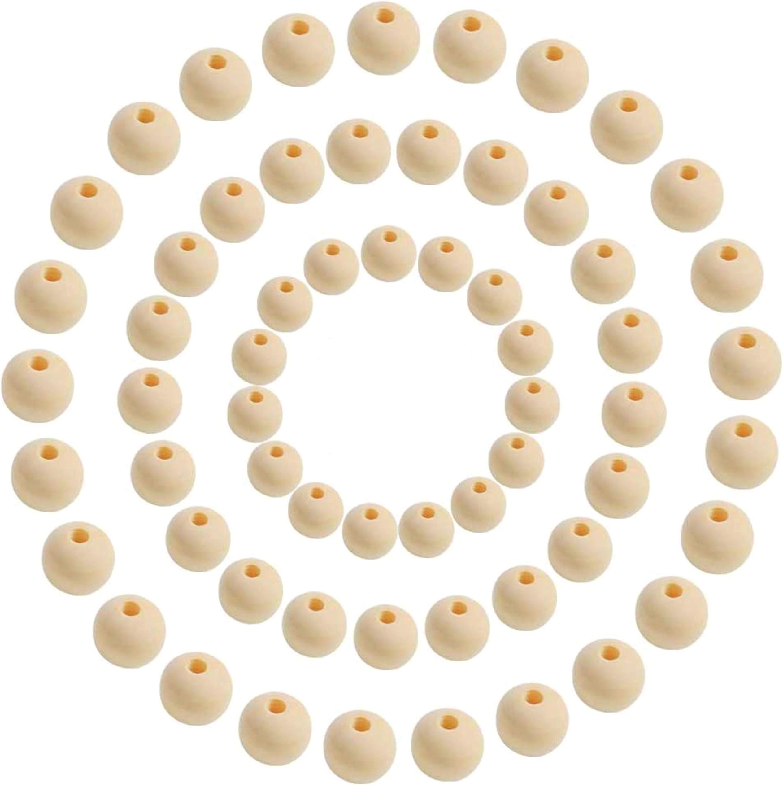 Wood Beads, Unfinished Natural Round Spacer Wooden Bead, 20mm, 16mm, 180Pcs Total