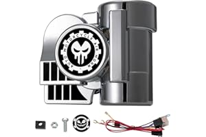 AOLIHAN 12V Snail Air Horn Train Horn for Motorcycle,Super Loud Air Horn Kit with Truck and Car, Motorbike Compatible - 150DB Train Sound for Boats & Pickups