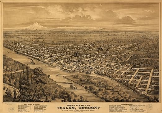 Amazon Com Historic Map Map 1876 Bird S Eye View Of Salem