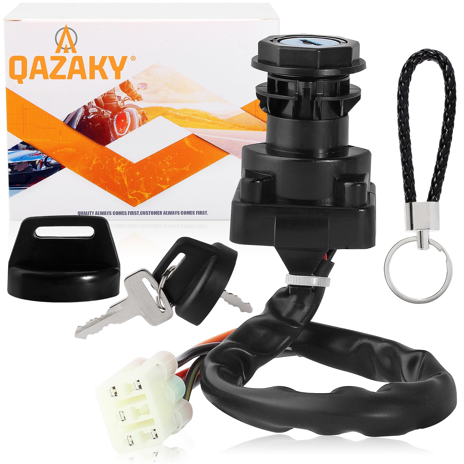 QAZAKY Ignition Key Switch Compatible with Suzuki King Quad 400 450 500 750 Eiger 400 LTA400 LTA400F LTF400 LTF400F LTA450 LTA500X LTA750 LTA750X LTA400FC LTA450X LTA450XZ LTA500XP LTA500XPZ LTA500XZ