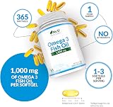 Nu U Nutrition Omega 3 Fish Oil 1000mg 365 Softgels High Strength view 3