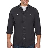 Coleman Men's Stretch Twill Workwear Long Sleeve Button-Down Shirt with Metal Buttons