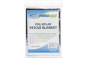 Primacare CB-6841 Emergency Foil Mylar Thermal Blanket, 82-Inch Length X 54-Inch Width