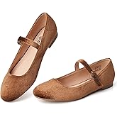 Trary Mary Jane Ballet Flats, Black Flats for Women, Ankle Strap Dressy Comfortable Flats