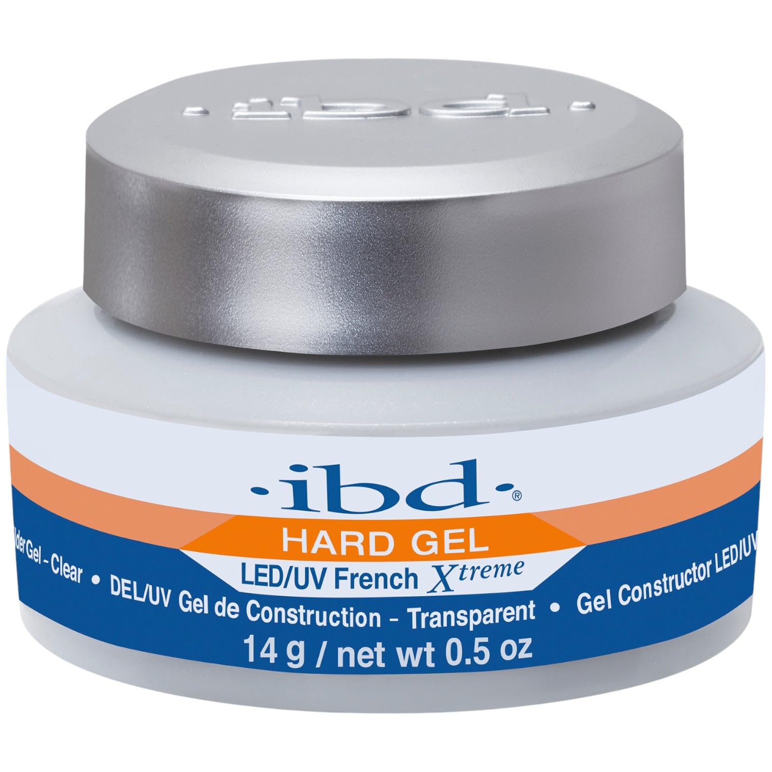 IBD Hard Gel - LED/UV French Xtreme Clear, Pack of 1 (1 x 14 g) - Made in USA - Premium Builder Gel for Gel Nails