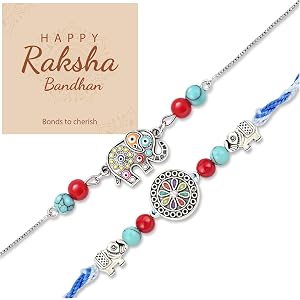 Trinckle Rakhi for Brother Bhabhi Kids Raksha Bandhan Rakhi Gift Set | Ganesha Traditional Rakhi for Brother, Set of 2 Bhaiya