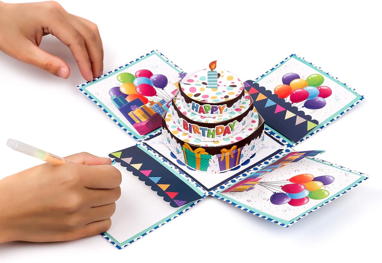 Giiffu DIY 3 Layer 3D Birthday Explosion box for birthday card with ...