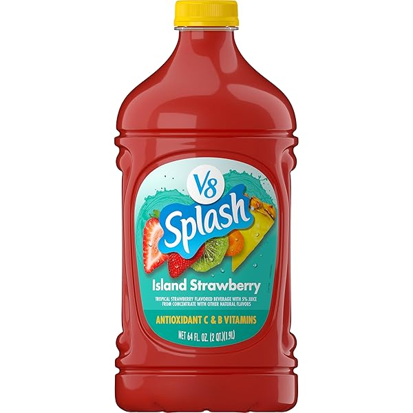 V8 SPLASH ISLAND STRAWBERRY FLAVORED BEVERAGE, 64 FL OZ BOTTLE