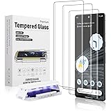 3 Pack Ultra Glass Screen Protector for Google Pixel 7 Pro 3D Curved Tempered Glass Shield Support Fingerprint Unlocking, Scr